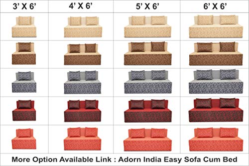 Image of Adorn India Easy Three Seater Sofa Cum Bed Poly Cotton (Red) 5'X6'