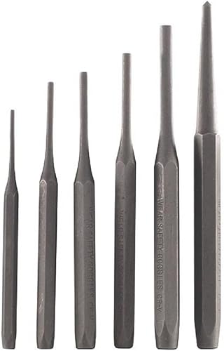 6pieza Mecánica 332," 18," 532," 316," 14" Pin Punch y 316" Center Punch