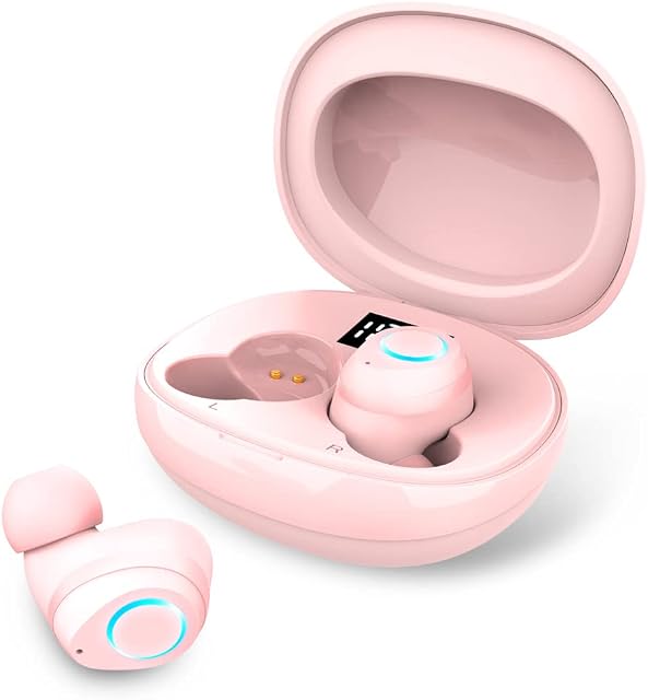 Wireless Headphones, Rinsmola Wireless Earbuds with Mic Bluetooth 5.1 Headphones with USB-C Charging Case, IP7 Waterproof Wireless Earphones, HiFi Stereo Deep Bass, 30H Playtime Headset for Sport/Work