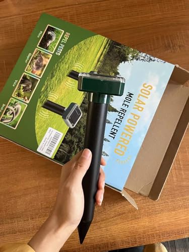 Mole Repellent for Lawns 8 Pack, Solar Powered Mole Repeller Ultrasonic Gopher Deterrent, Outdoor Waterproof Vole Vibration Stakes, Sonic Spike for Rodent Groundhog Snake Chipmunk