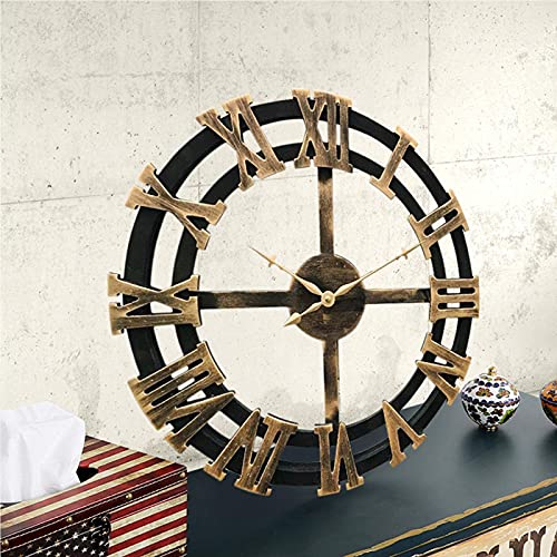 Horloge murale vintage 3D grand format chiffres romains