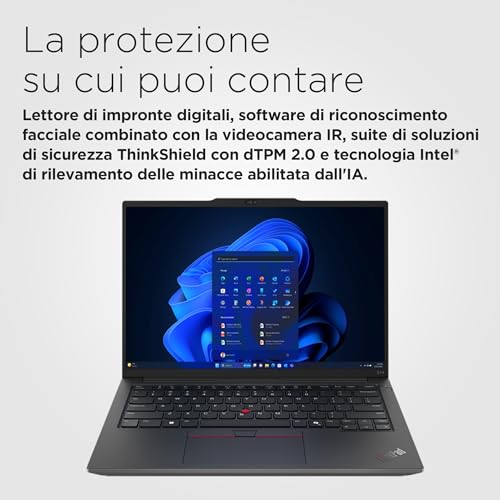 Notebook 14 Pollici ThinkPad E14 Gen 6, Pc Portatile Professionale con Windows 11 Pro, Intel Core Ultra 7 155H, RAM 16GB DDR5 512GB SSD NVMe, Laptop Grafica Intel Audio Dolby Camera FHD 1080p - Notebook - Immagine 3