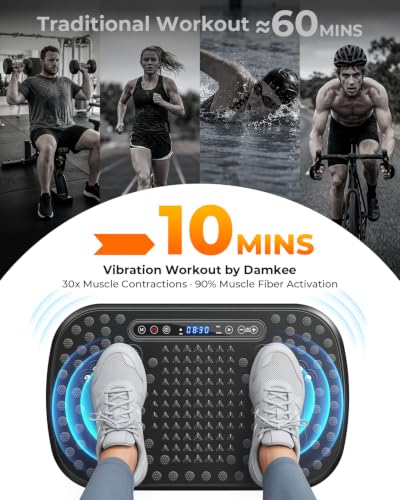 Image of Vibration Plate Exercise Machine, Whole Body Workout Vibrating Plate for Lymphatic Drainage and Weight Loss, Home Fitness Shake Plate Equipment for Full Body Training and Wellness Use