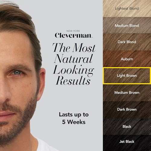 Cleverman Light Brown Hair & Beard Dye for Men, All-in-One Reusable Kit ...
