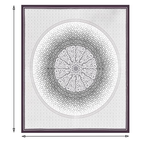 Image of 300 Thread Count Cotton Bedsheet King Size with 2 Pillow Covers | Soft & Breathable | Durable & Fade Resistant | 100 x 108 Inches (274 x 254 CM) (Printed Design) (Purple White)