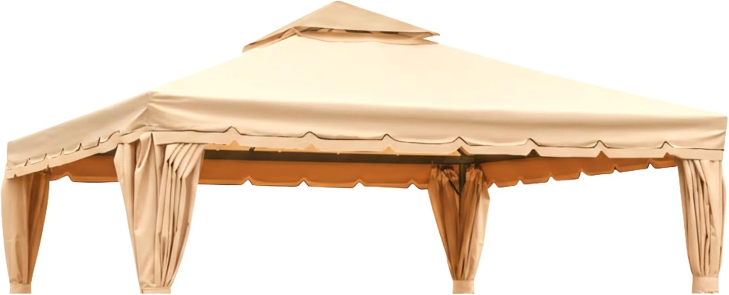Garden Winds Reinforced RipLock 350 Replacement Canopy Top Cover Compatible with Erommy 12' x 12' Square Gazebo Models B088NCCWXF, HWG-027C - Beige