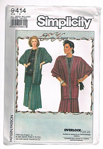 Patron couture Simplicity 9414 veste cardigan et haut pour garde-robe femme