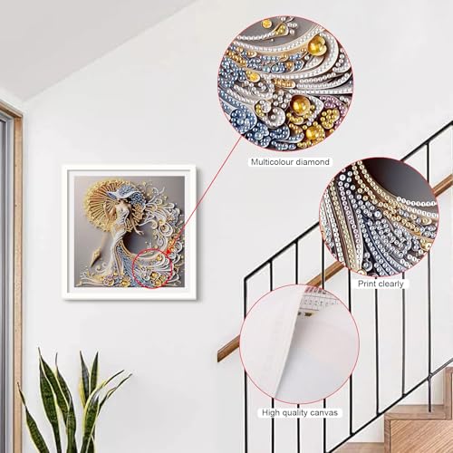 Image of AiYuanzsh 5D Special Shaped Diamond Painting Kit - Charming Goddess Design, Unique Crystal Rhinestone Diamond Art Set for Beginners and Adults, Perfect for Home Wall Decor and Holiday Gifts