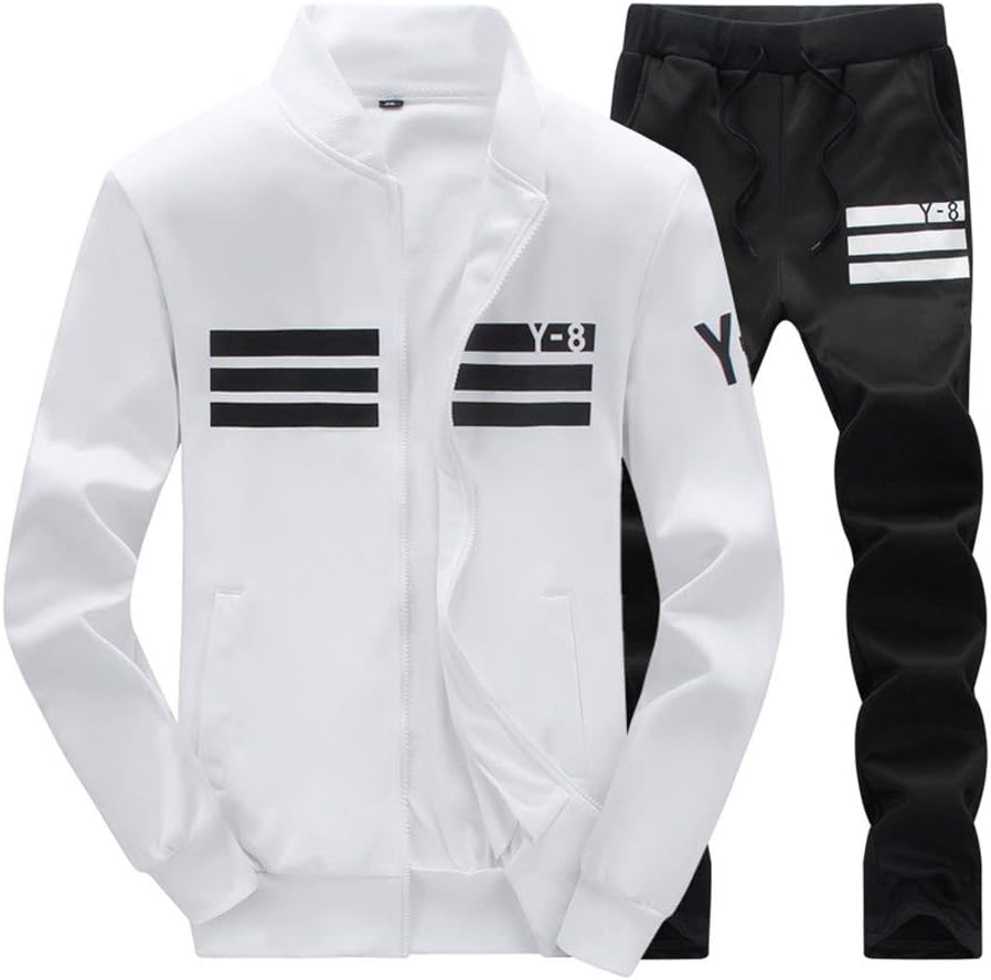 Men's 2 Piece Outfits Casual Track Suit Jacket+ Pants Jogger Set