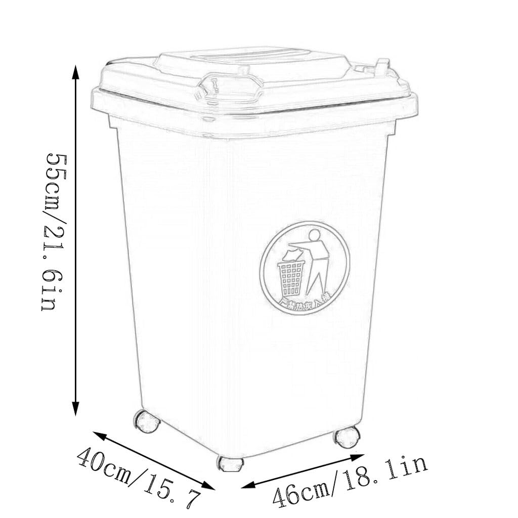 Poubelle Roulettes D'extérieur 30L 50L 100L 120L 240L Idéale For Terrasses Cuisines Réceptions Plein Air(Green,50L)