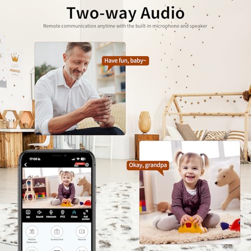 Image of VSTARCAM Indoor Security Camera,2K HD 360 PTZ Dog Pet Camera with Phone APP, Night Vision, 2-Way Audio, Hybrid Zoom, 2.4G WiFi Dual Monitor, 7 /24 Recording, Cloud /SD Card Storage (CS49D)