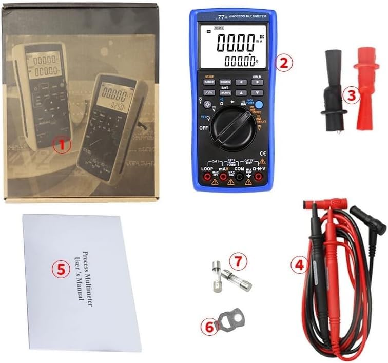 Image of TH77 Process Multimeter Calibrator Meter Multifunctional DMM,250Ω HART Loop Resistance,24V Loop Power Supply and Measuring the Current