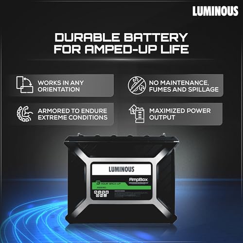 Image of Luminous Inverter & Battery Combo for Home, Office & Shops | iCon Black 1100 Inverter with AmpBox Gel Battery | Fast Charging, 3hr Backup, Maintenance-Free | Warranty: 36 & 60 Months