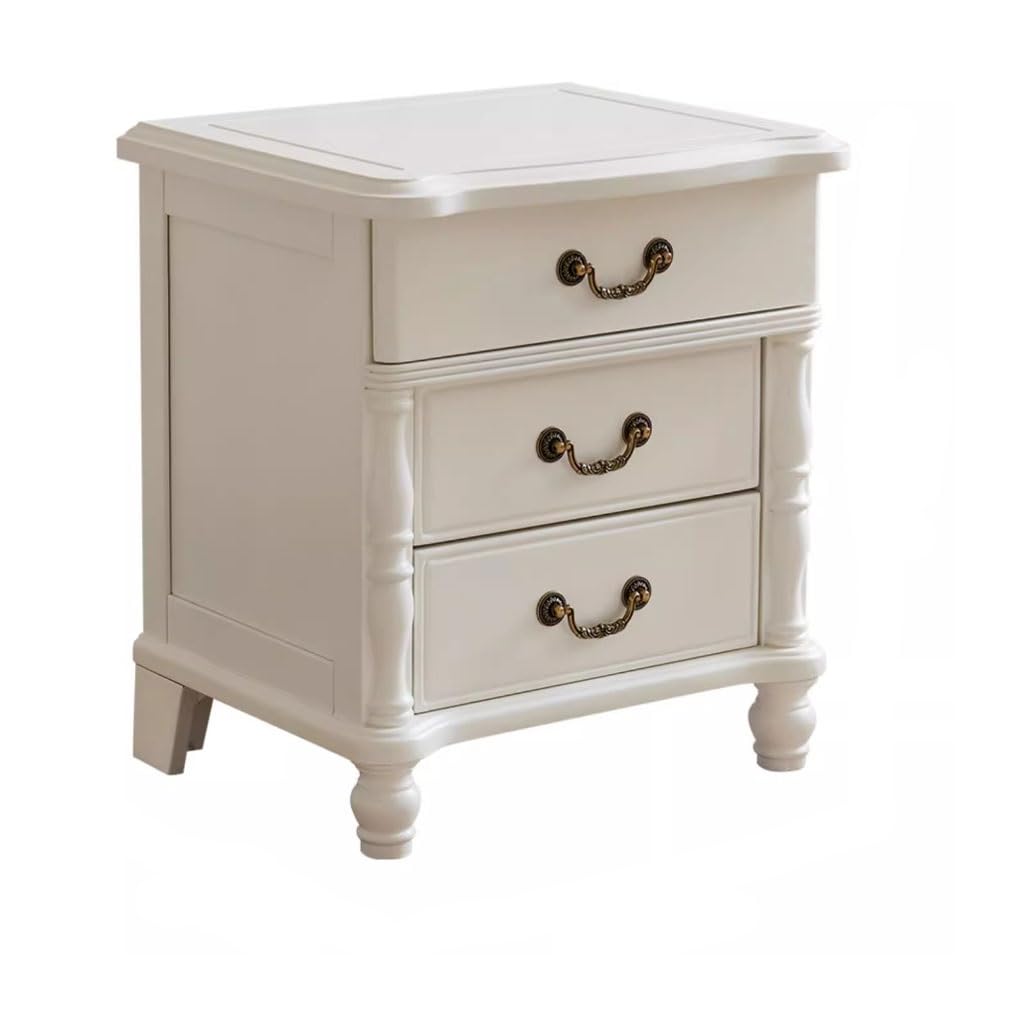 BHGFYXBS Side Tables Bedroom Indoor Simple Bedroom Bedside Table Practical Milky White Coffee Storage Cabinet Bedside Tables