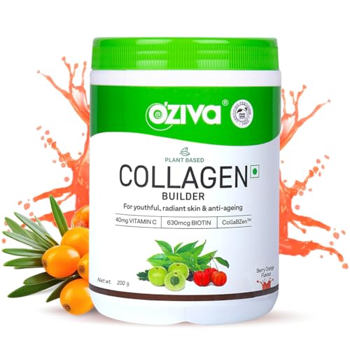 OZiva Vegan Collagen Supplement (Berry Orange) for Skin, Hair & N...