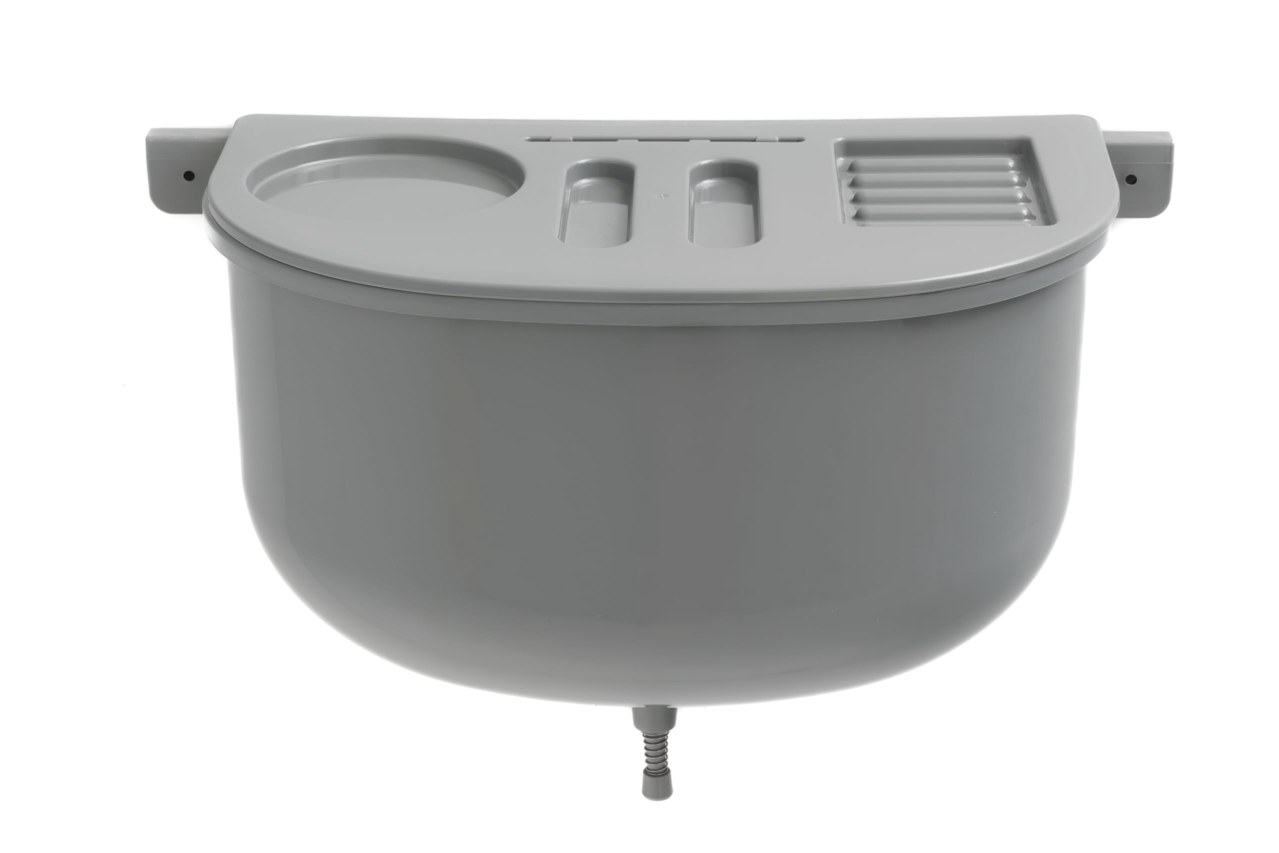 Wasserbehälter 10 l mit Deckel als Ablagefunktion und gratis Spiegel für Handwaschbecken Toilette Camping Keller Garten Baustellen WC, Made in Europe