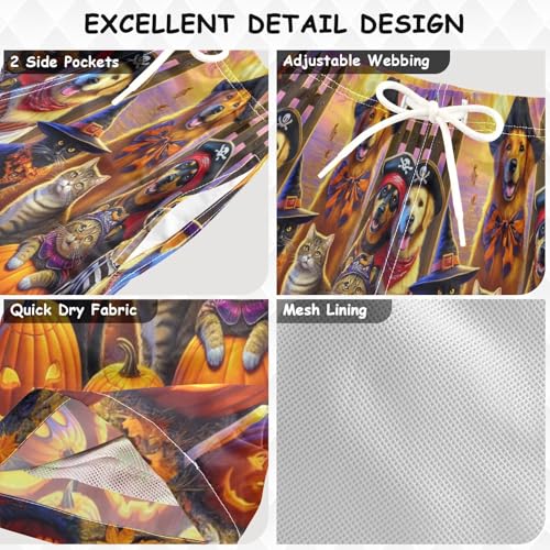 Cute Dogs Halloween Boys Swim Trunks Quick Dry Toddler Swimsuit Boy Board Shorts Bathing Suits Swimwear 5T Multi3