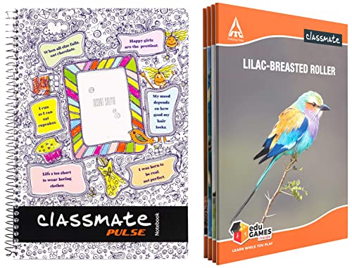 Image of Classmate Notebook - Single Line & Classmate Pulse Selfie Single Line 6-Subject Notebook - 297mm x 210mm, 60GSM, 180 Pages