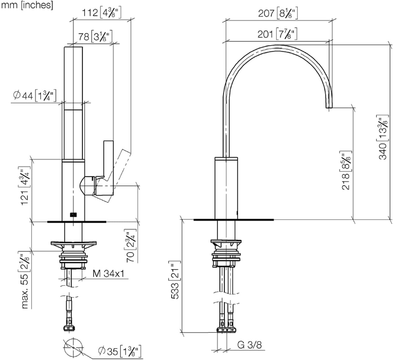 Dornbracht Faucet Dimensions Diagram