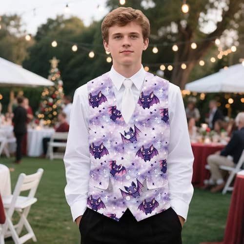 Fashion Halloween Vest for Men Slim Fit Men's Halloween Suit Vest for Party Pumpkin Waistcoat with Pockets4