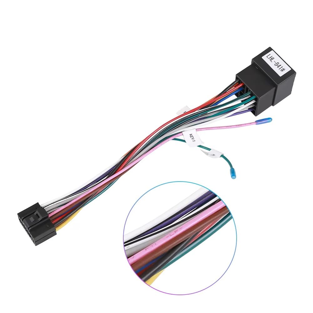 Photo 1 of 16 Pin to ISO Cable Adapter 16P Plug ISO Connector Wiring Harness Universal Accessory Wire for 2 Din Radio Car Android Head Unit