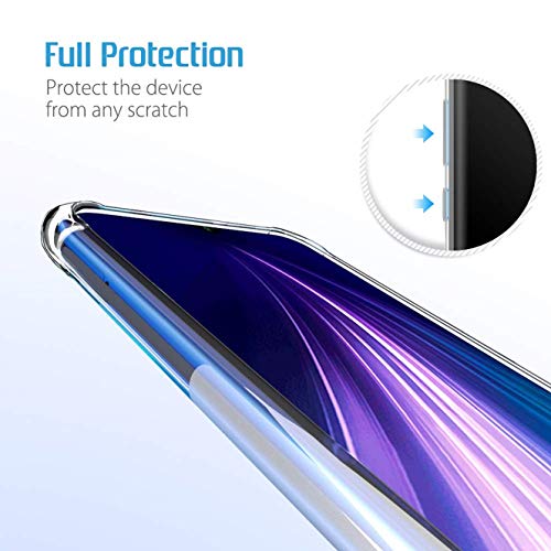 Image of WOW IMAGINE Redmi Note 8 Shockproof Back Cover Case | Flexible Protective Cushioned Edges Crystal Clear TPU Bumper Corners Back Case Cover for Xiaomi Redmi Note 8 - Transparent