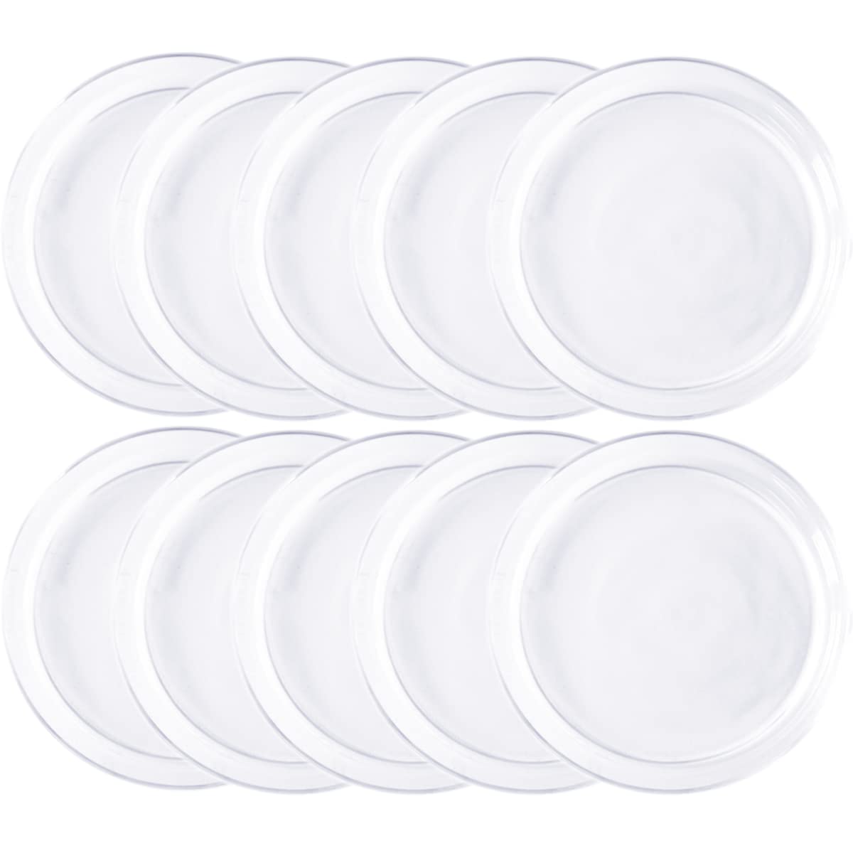 JHNIF 10pcs Clear Glass Mini Dessert Plate, 4-Inch Snack Plate, Sauce Dipping Plate
