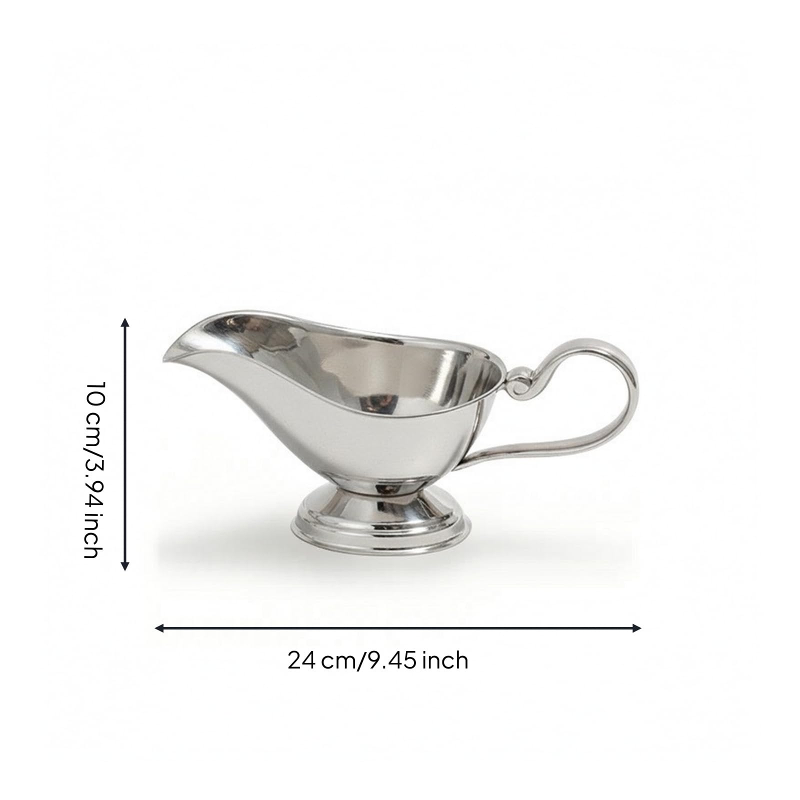 Sauciere Edelstahl Sauciere mit Fuß rostfrei Soßenkanne für Festtag, Abendessen, Groß