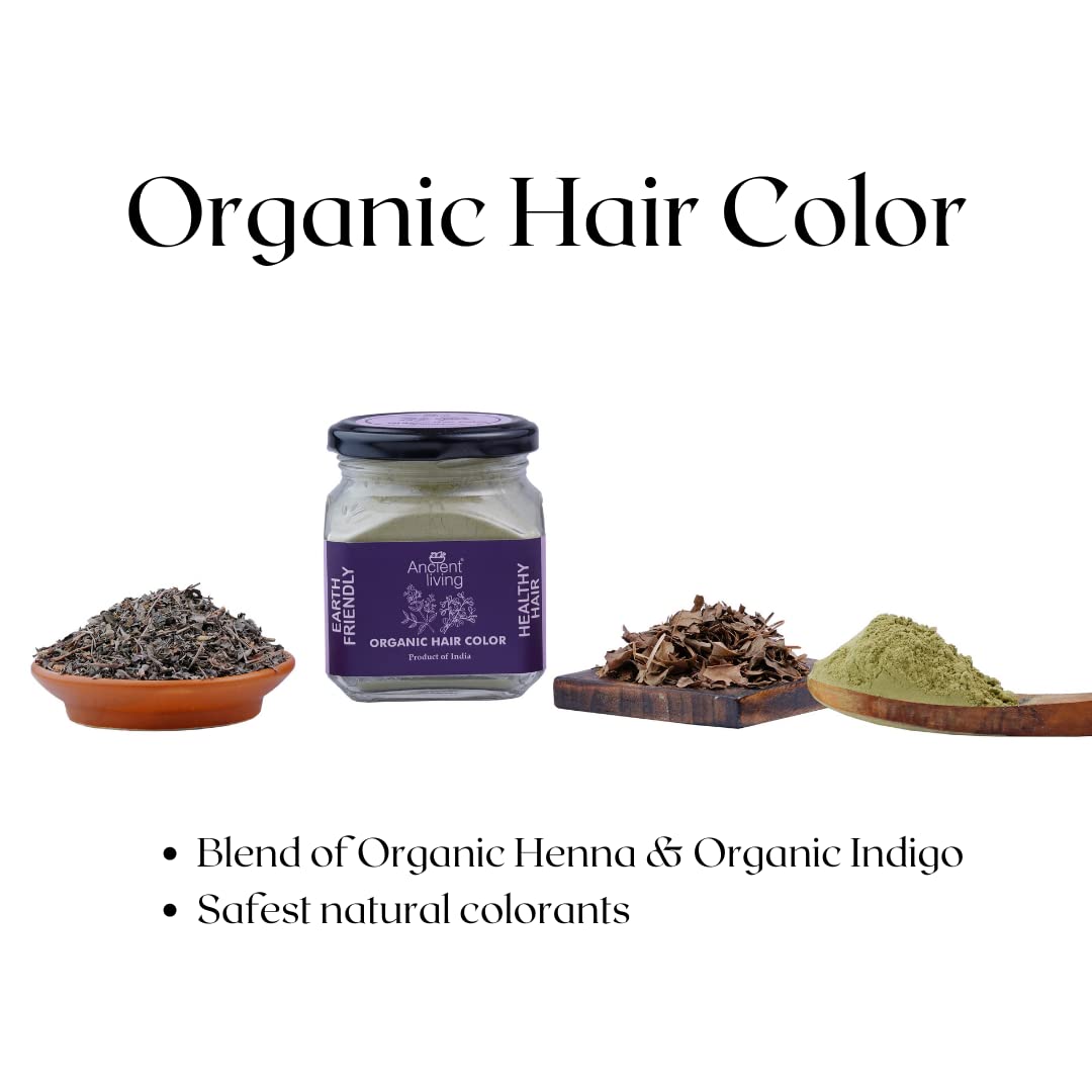 Ancient Living Organic Black Hair Color Pure Henna and Indigo Leaf Powder 100 gm Jar | Anti-Dandruff & Hair Strengthening | All Hair Types | Men & Women | Sulfates &Parabens Free | - Image 7 thumbnail