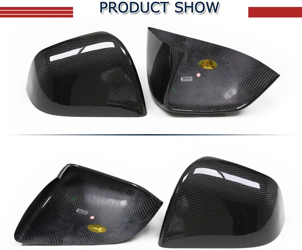 2PCS Model Y Dry Carbon Fiber Side Mirror Cover Caps Compatible with Tesla Model Y 2019-2023 Sport Utility 4-Door Car Exterior Rearview Mirror Caps Add on Style Factory Outlet