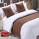 GZQIAWY Bedspread Bed Runner Throw Home Hotel Plain Thick Cotton Linen Solid Color Bedroom Tail Towe