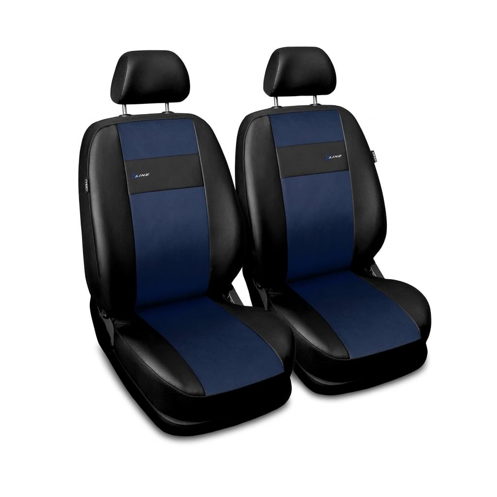 Saferide Set di 2 coprisedili per auto universale per auto Coprisedili per auto pelle sintetica blu adatto per airbag per i sedili anteriori 1 1 seggiolino auto davanti
