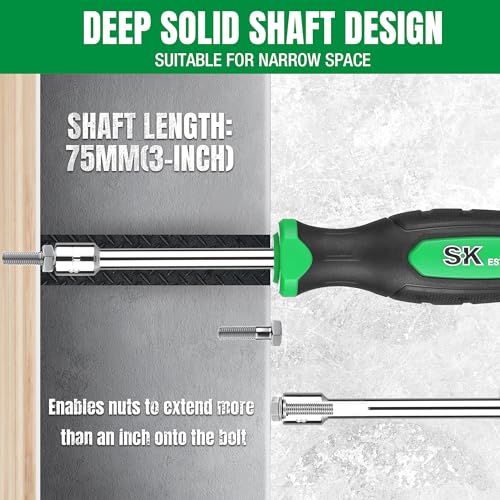 SK 7-Piece Metric Nut Driver Set, 5, 6, 7, 8, 9, 10, 11 mm, Premium CR-V Construction, SureGrip Handle by SK - Image 4
