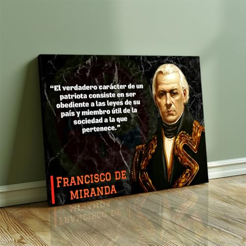 Francisco De Miranda Quote Canvas Wall Art Spanish Historical Figure Motivational Saying Black Marble Background Horizontal Decor Poster Modern Aesthetic Picture Wall Art Home Office Decoration Holiday Gift (08×12inch-Framed) - Image 2