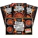 SPICENTICE World's Hottest Curry Recipe Kit Gift Set - Carolina Reaper, Naga Ghost Chilli Phaal, Fiery Habanero Vindaloo - Easy-to-Make, Vegan-Friendly Curry Gift for Chilli Lovers