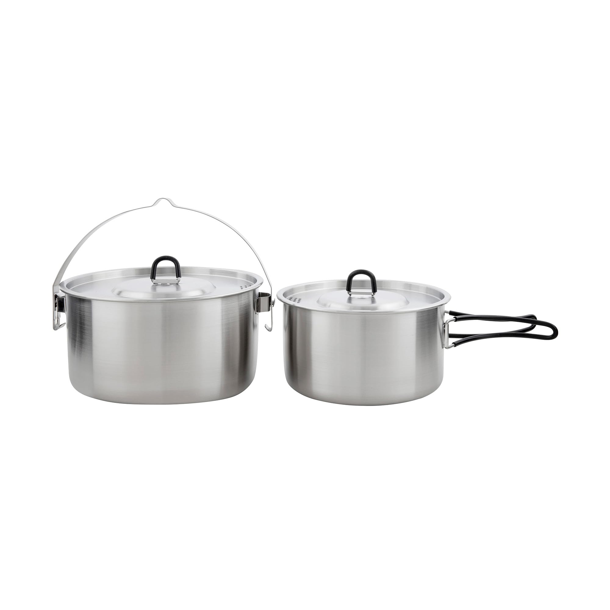 Tatonka Kettle Set II – garnek do gotowania na świeżym powietrzu ze stali nierdzewnej ze skalą objętości i pokrywką z funkcją sitka, 1,6 litra i 2,5 litra