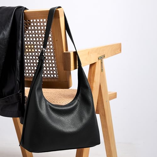 KALIDI Crescent Tote Bag, Women Underarm Handbag Vegan Leather Zipper Shoulder Purse Hobo for Evening Shopping Casual3