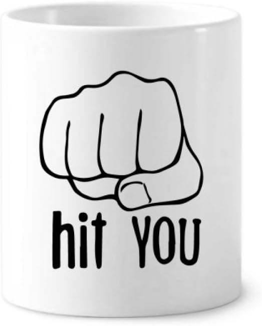 Black Fist Personalized Gesture Pattern Toothbrush Pen Holder Mug Ceramic Stand Pencil Cup
