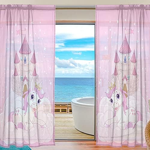 ALAZA Voile Curtain Christmas Snowy Patterned Sheer Window Polyester Material Fabric for Bedroom Living Room Kitchen Decor Home Decoration 2 Panels 78 x 55 inch