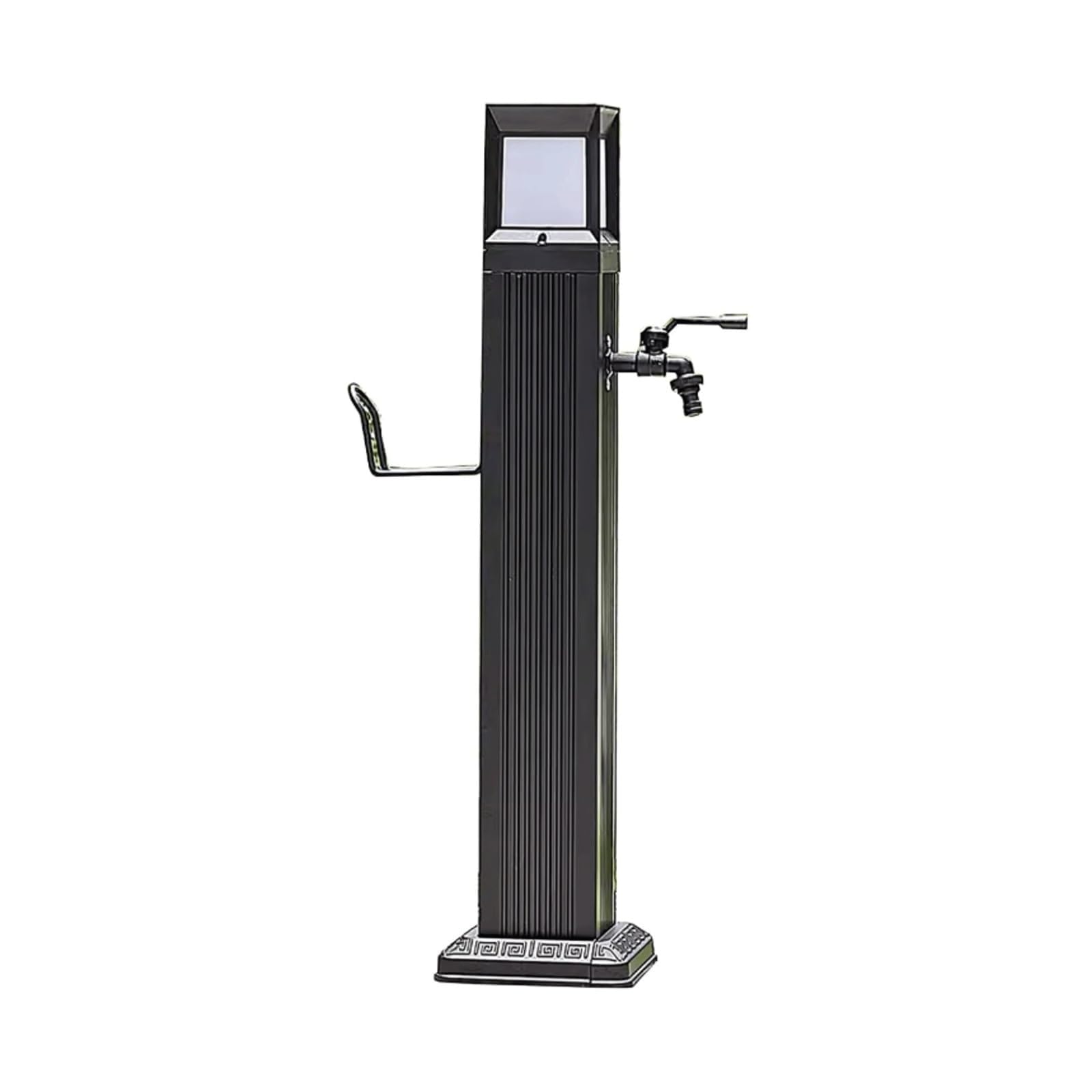 Pzeob Nero Garden Water Column,Anti-Freeze Courtyard Yard Hydrant Sensor Lighted Freestanding Faucet Post With Hose Holder, Outdoor Faucet Post(73.5X14cm)