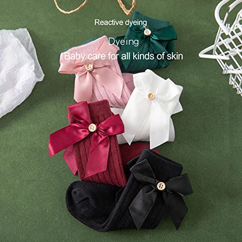 Baby Girls Knee High Socks Cute Sequined Toddler Bow Long Stockings Infants Ankle Socks for Spring Fall4
