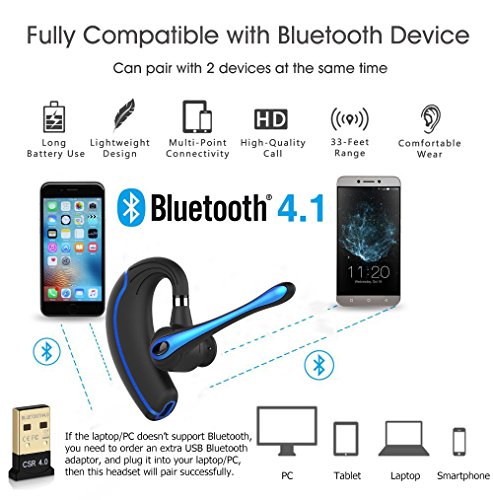 HonShoop Cuffie Bluetooth, Vivavoce Wireless