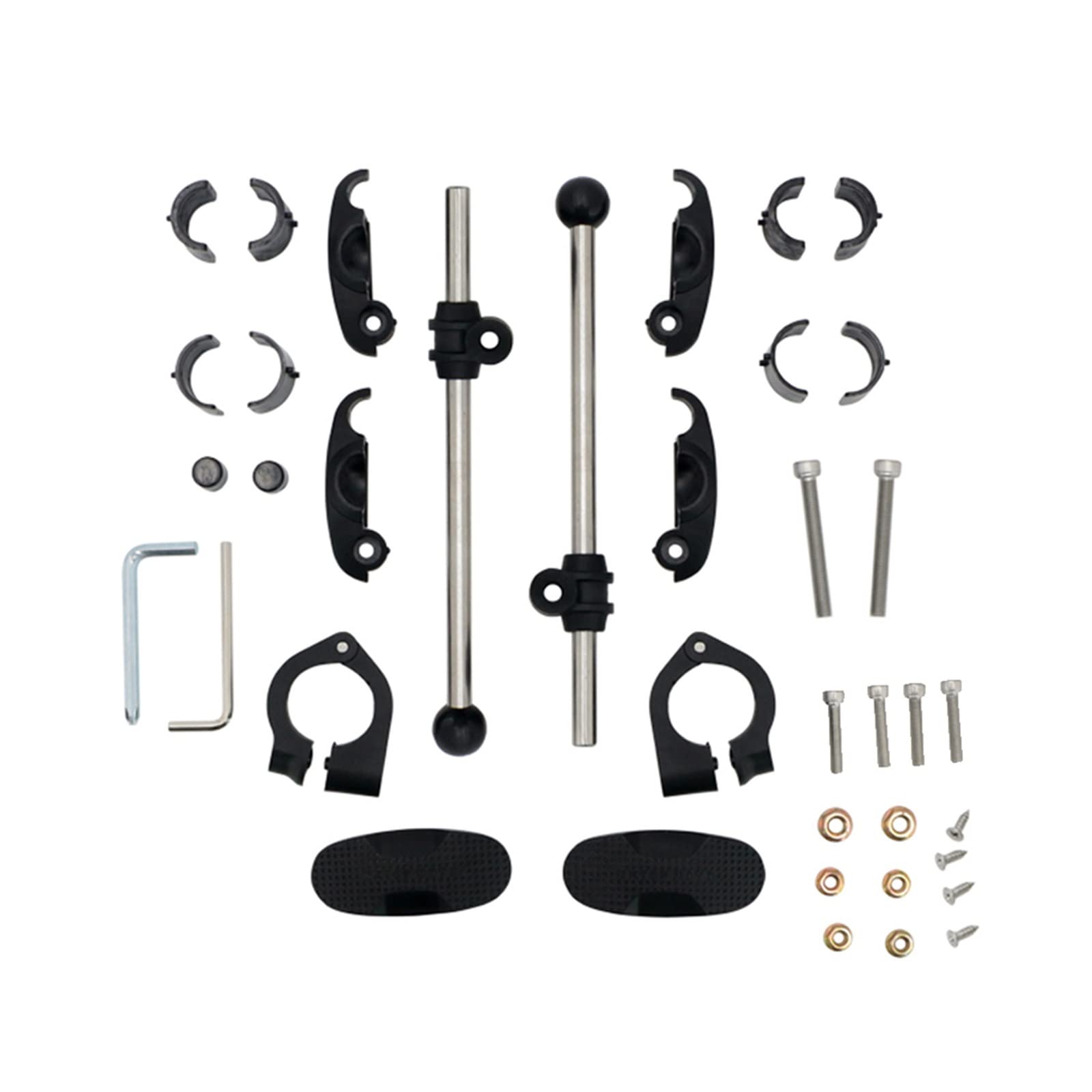 Support De Pare-brise Universel Pour Moto - Réglable Pour Guidons 22mm, 25mm, 28mm - En Métal Et ABS Noir