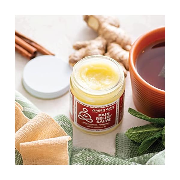 Green Pain Relief Skin Salve, All-Natural Pain Relief Formula For Arthritis, Sore Muscles & Bruises, Rapid Relief, 4 oz jar