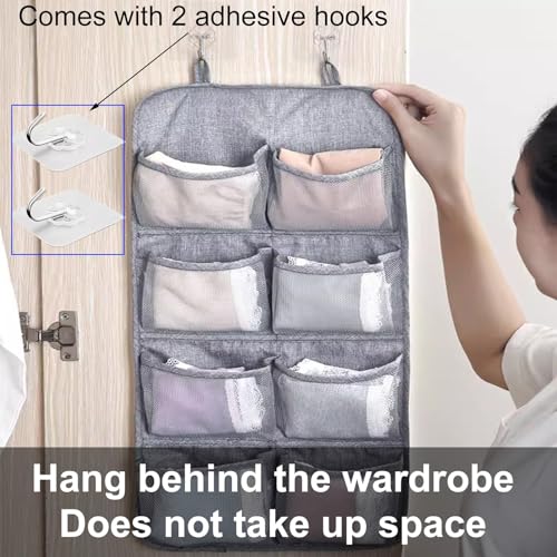 Multi Grid Garment Bag for Underwear, Garment Bags for Storage, Visible, Suitable for Home Storage, Dormitory, Wardrobe(Blue)4