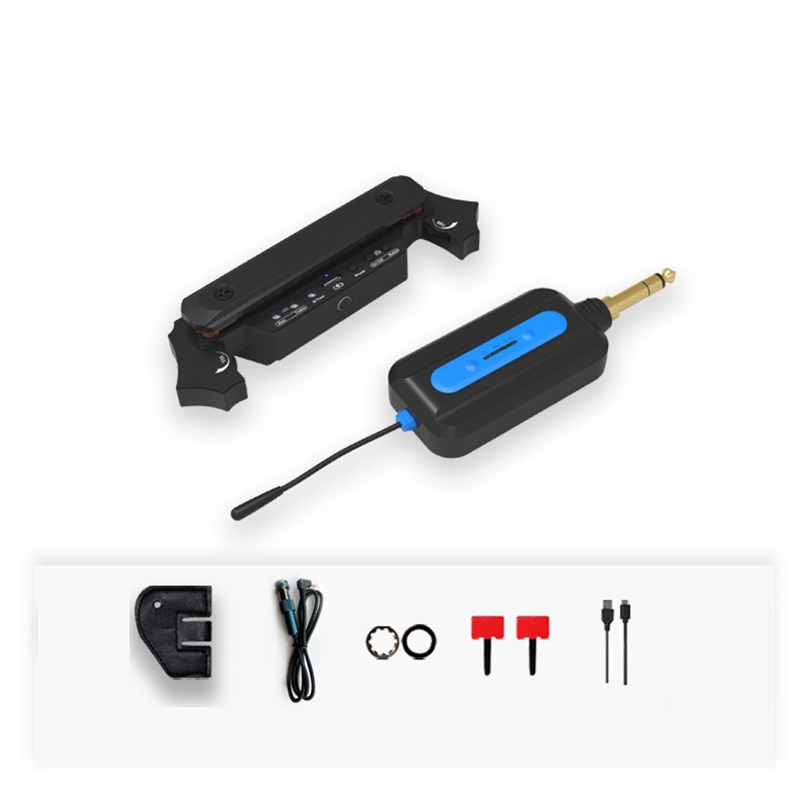 Pickup per strumenti ad arco Pickup Per Chitarra: Non È Necessario Aprire I Fori Connessione Cablata Per Musica Folk Alla Buca Dell'altoparlante(Bk)
