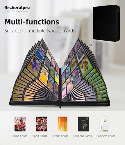 Image of Premium 12 Pocket Card Binder, Holds 480 Cards for MTG TCG Sports Game Cards(Black,12 Pocket)