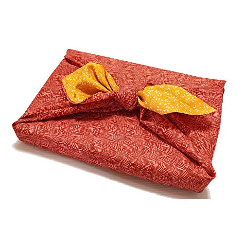 風呂敷 リバーシブル 両面 鮫・桜 約90cm 日本製/赤(・黄)