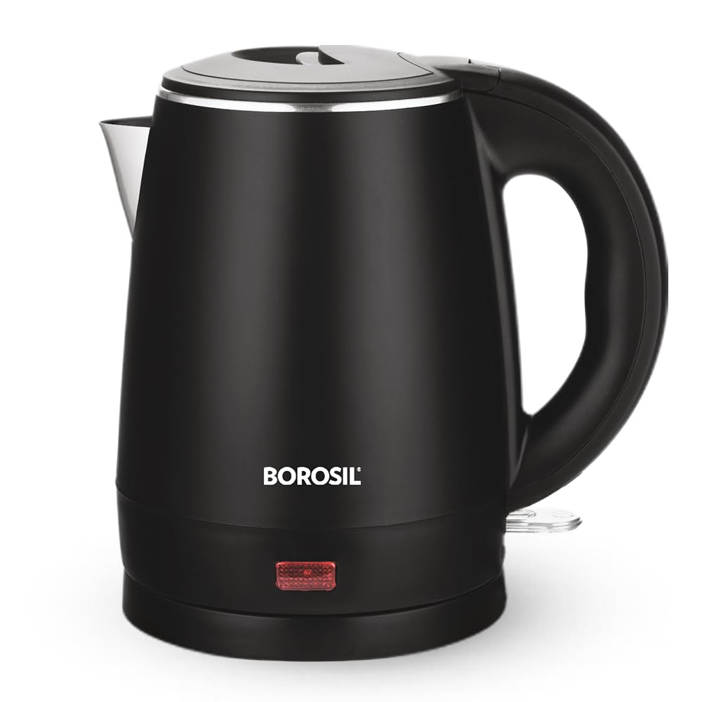 1.2L 1350W Cooltouch Multipurpose Electric Kettle | Auto Shut off | Wide Mouth | 304 Food Grade Stainless Steel with Double Wall Cooltouch Exterior | 2 year Warranty | Black