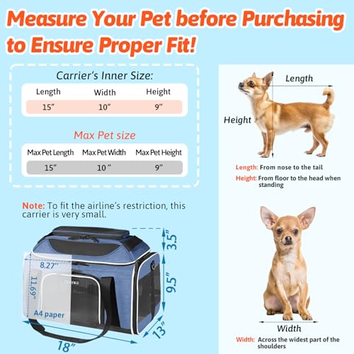 Image of Petskd Top-Expandable Small Pet Carrier 18 inchx13 inchx9.5 inch Airline Approved